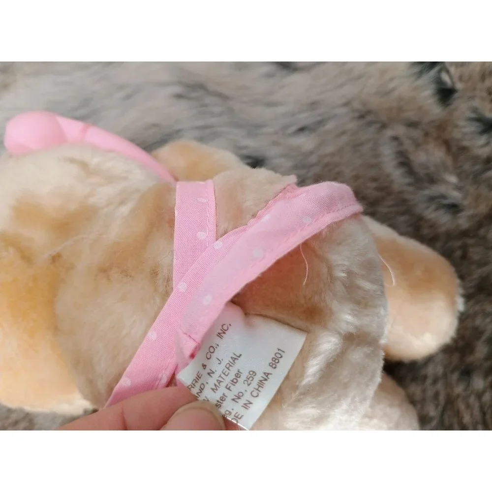 Russ Berrie Born To Talk‎ Teddy Bear Plush With Pink Dress & Phone Accessory